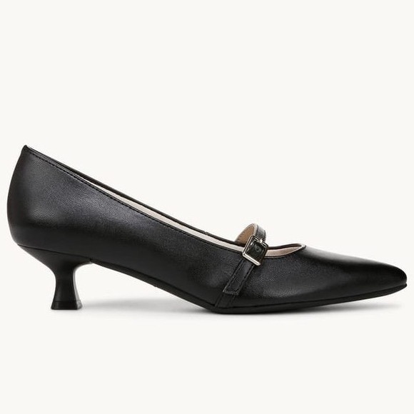 LifeStride Madelyn Black Faux Leather Mary Jane Kitten Heel Pump 7.5W wide new - Picture 5 of 11